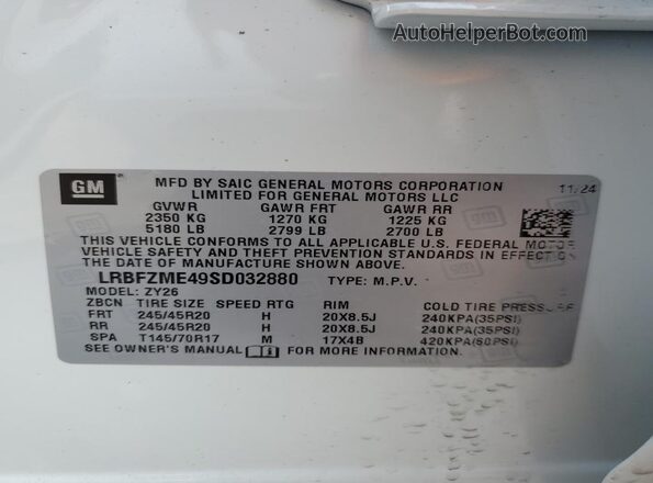 LRBFZME49SD032880 2025 BUICK ENVISION White Widok komory silnika