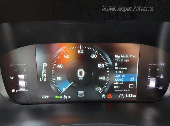 LYV102RK5KB320103 2019 VOLVO XC60 Charcoal Widok zestawu wskaźników