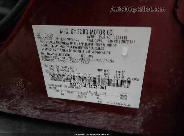 MAJ6S3GL1LC336061 2020 FORD ECOSPORT Red Widok komory silnika