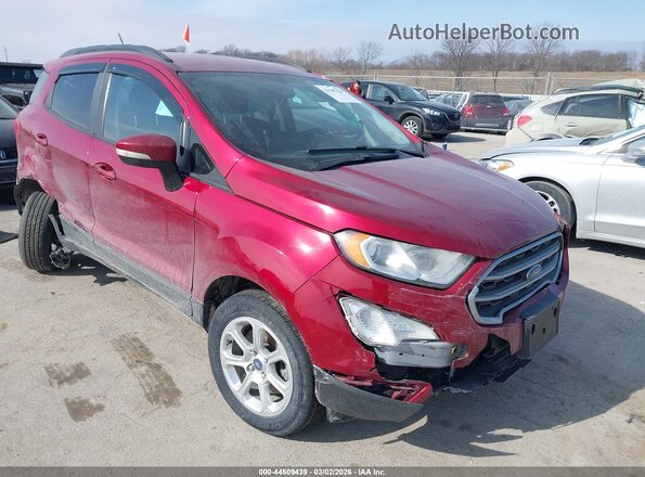 MAJ6S3GL9KC293023 2019 FORD ECOSPORT Red Przód prawy