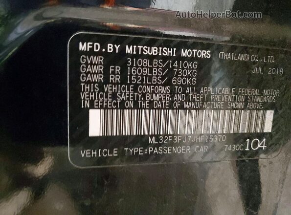 ML32F3FJ7JHF15370 2018 MITSUBISHI MIRAGE Черный Вид подкапотного пространства