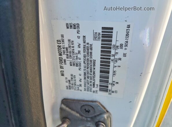 NM0LS7E29K1419002 2019 FORD TRANSIT Yellow Շարժիչի բաժամունքի տեսք