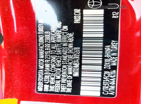 NMTKHMBX4JR052618 2018 TOYOTA C-HR Red Widok komory silnika