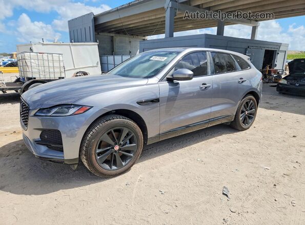 SADCJ2EX3NA699447 2022 JAGUAR F-PACE Gray Передня ліва чверть