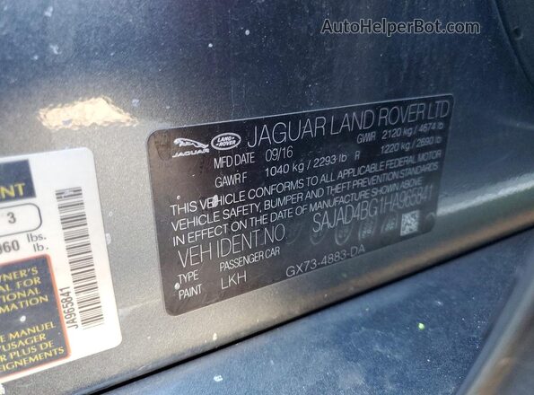 SAJAD4BG1HA965841 2017 JAGUAR XF Gray Widok komory silnika
