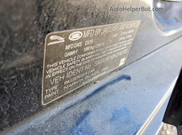 SAJAS4FX0KCP52732 2019 JAGUAR XF Black Вид підкапотного простору
