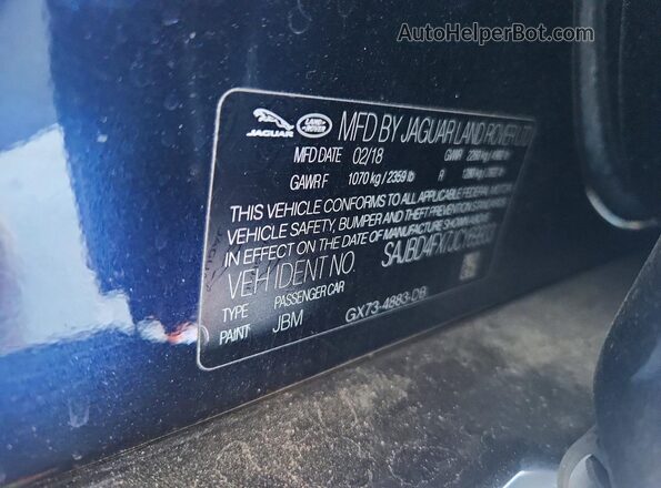 SAJBD4FX7JCY69933 2018 JAGUAR XF Blue Вид підкапотного простору