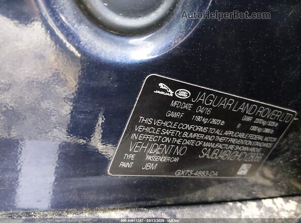 SAJBJ4BV2HCY28066 2017 JAGUAR XF Navy Շարժիչի բաժամունքի տեսք