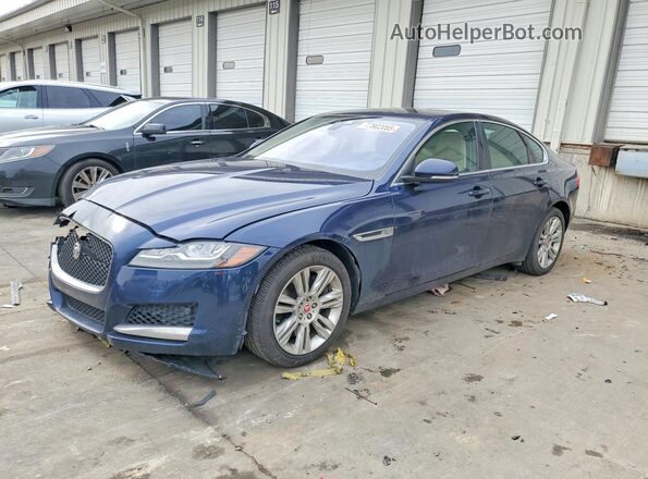 SAJBJ4BV9GCY16687 2016 JAGUAR XF Синий Передняя левая четверть