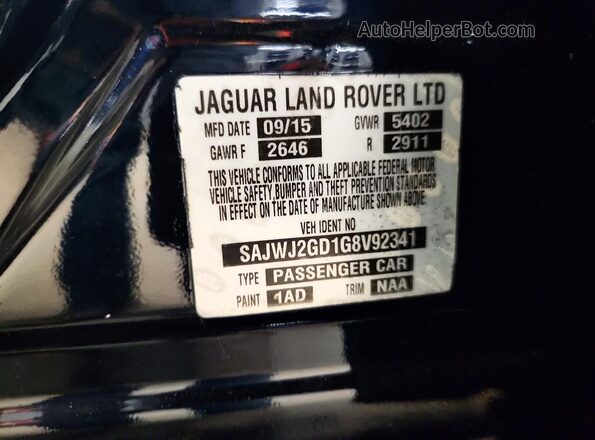 SAJWJ2GD1G8V92341 2016 JAGUAR XJL Black Widok komory silnika