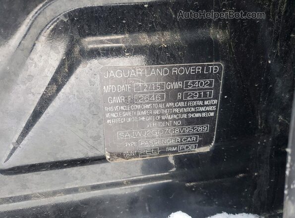 SAJWJ2GD7G8V95289 2016 JAGUAR XJL Черный Вид наклейки с VIN-кодом