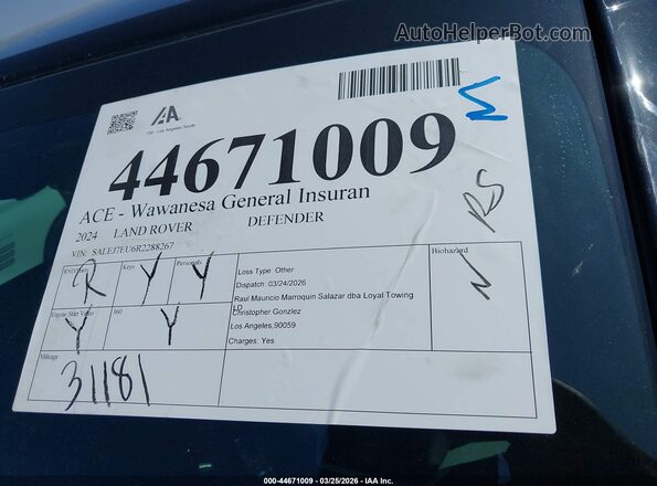 SALEJ7EU6R2288267 2024 LAND ROVER DEFENDER Black 