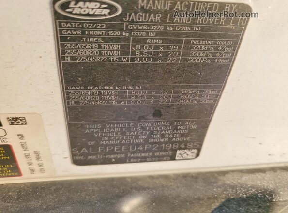 SALEPEEU4P2198485 2023 LAND ROVER DEFENDER White Սալոնի 360 աստիճան տեսք