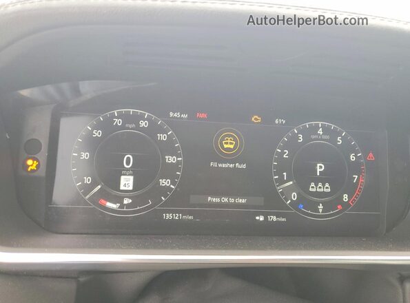 SALGS2SV3KA556225 2019 LAND ROVER RANGE Gray Widok zestawu wskaźników
