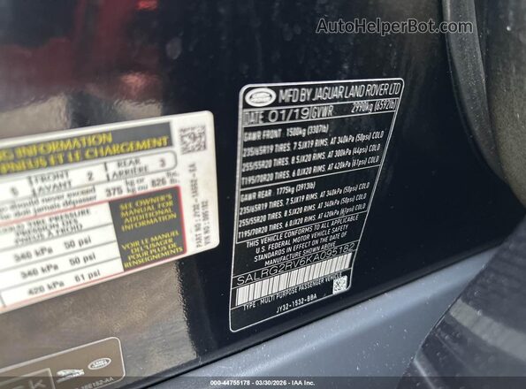 SALRG2RV6KA095182 2019 LAND ROVER DISCOVERY Black Շարժիչի բաժամունքի տեսք