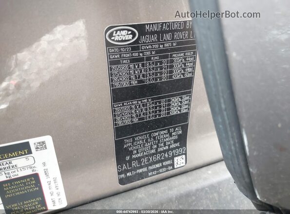 SALRL2EX6R2491992 2024 LAND ROVER DISCOVERY Желто-коричневый Вид подкапотного пространства