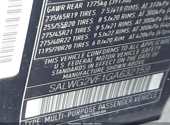 SALWG2VF1GA632159 2016 LAND ROVER RANGE ROVER SPORT Black Widok komory silnika