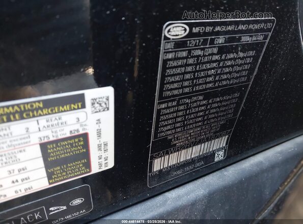 SALWR2RV7JA187087 2018 LAND ROVER RANGE ROVER SPORT Black Widok komory silnika