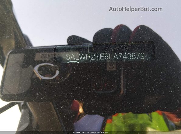 SALWR2SE9LA743879 2020 LAND ROVER RANGE ROVER SPORT Черный Вид подкапотного пространства