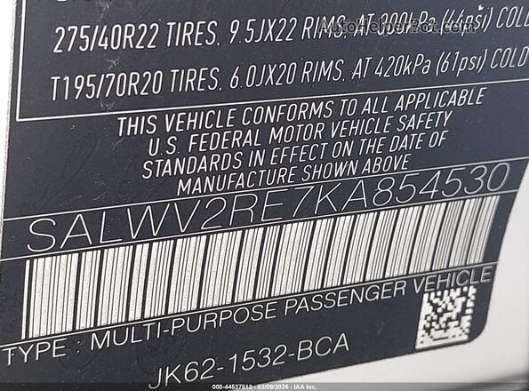 SALWV2RE7KA854530 2019 LAND ROVER RANGE ROVER SPORT White Widok komory silnika