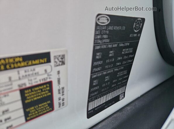 SALWV2SV4KA816232 2019 LAND ROVER RANGE White Vista interior de 360 grados