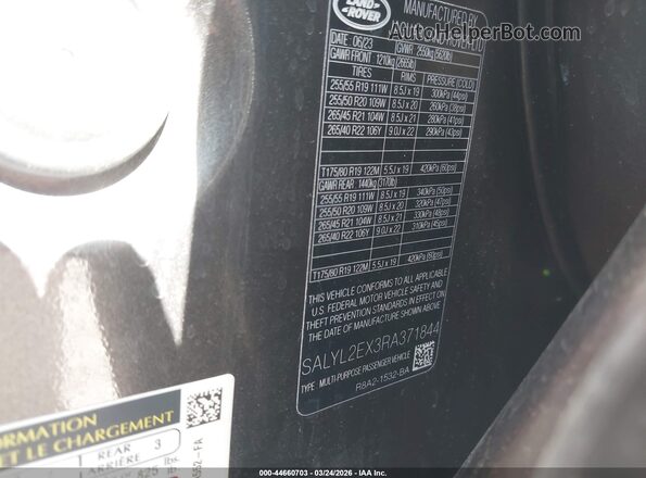 SALYL2EX3RA371844 2024 LAND ROVER RANGE ROVER VELAR Gray Engine compartment view
