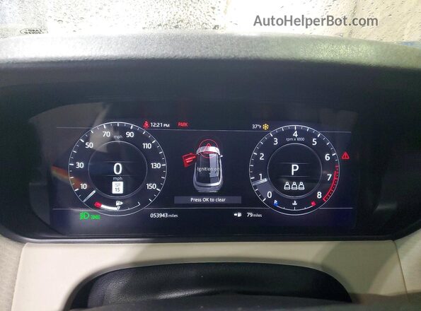 SALYL2EX9KA214289 2019 LAND ROVER RANGE Black Widok zestawu wskaźników