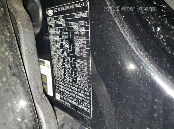 SALYL2EX9KA214289 2019 LAND ROVER RANGE Black Widok naklejki z numerem VIN