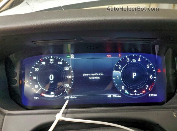 SALYT2EX9MA314217 2021 LAND ROVER RANGE Silver Vista del cuadro de instrumentos