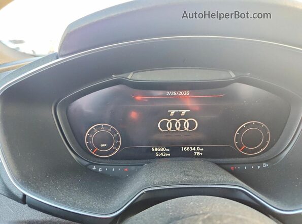 TRUC5AFV2G1027217 2016 AUDI TT Черный Вид щитка приборов