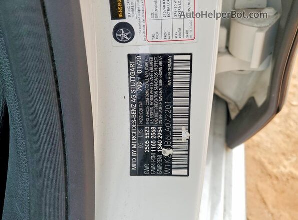 W1K2J5JB6LA072201 2020 MERCEDES-BENZ CLS-CLASS Белый Вид наклейки с VIN-кодом