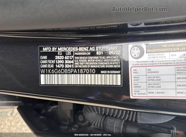 W1K6G6DB5PA187010 2023 MERCEDES-BENZ S-CLASS Gray Vista del compartimento del motor