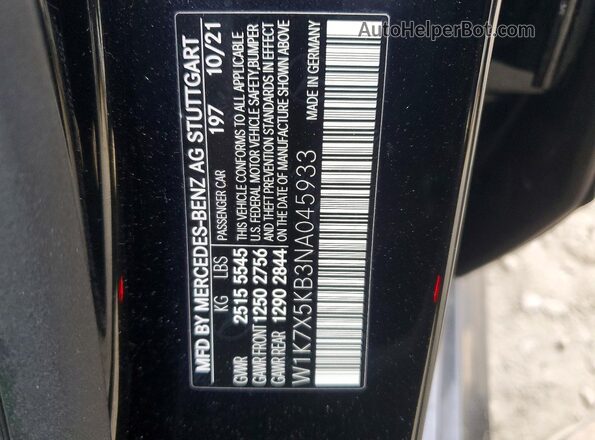 W1K7X5KB3NA045933 2022 MERCEDES-BENZ AMG Черный Вид подкапотного пространства