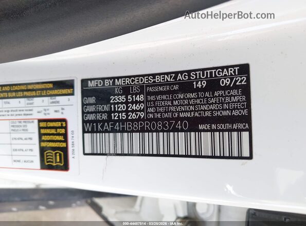 W1KAF4HB8PR083740 2023 MERCEDES-BENZ C-CLASS Silver Widok komory silnika