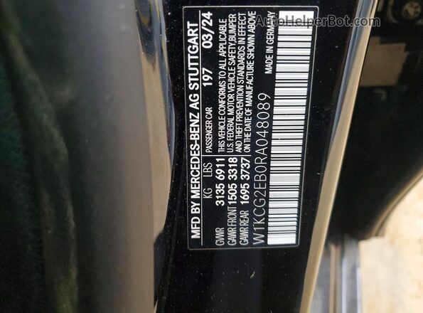 W1KCG2EB0RA048089 2024 MERCEDES-BENZ EQS Black Vista del compartimento del motor