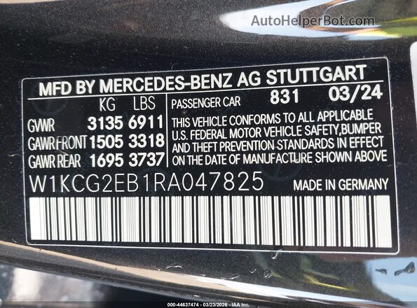 W1KCG2EB1RA047825 2024 MERCEDES-BENZ EQS 450 Black Engine compartment view