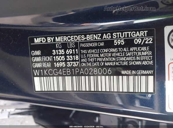 W1KCG4EB1PA028006 2023 MERCEDES-BENZ EQS 580 Черный Вид подкапотного пространства