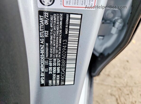 W1KCG4EB8PA029413 2023 MERCEDES-BENZ EQS Silver VIN კოდის სტიკერის ხედი