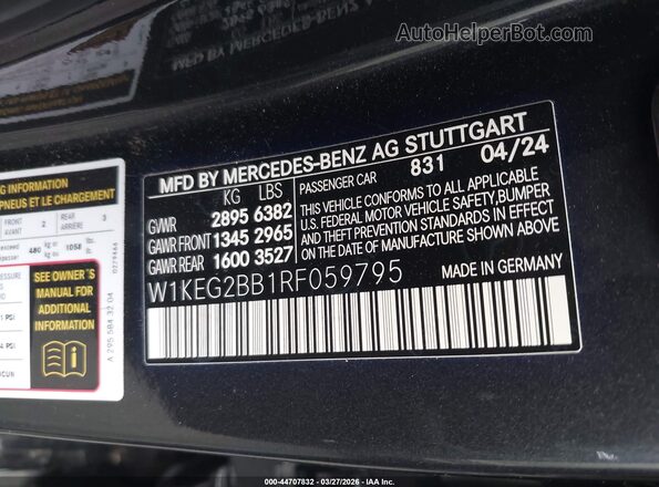 W1KEG2BB1RF059795 2024 MERCEDES-BENZ EQE 350+ Черный Вид подкапотного пространства