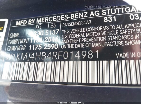 W1KMJ4HB4RF014981 2024 MERCEDES-BENZ CLE 300 Black Vista del compartimento del motor