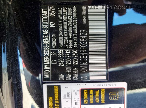 W1KMJ6CB4RF028429 2024 MERCEDES-BENZ CLE Black Widok komory silnika