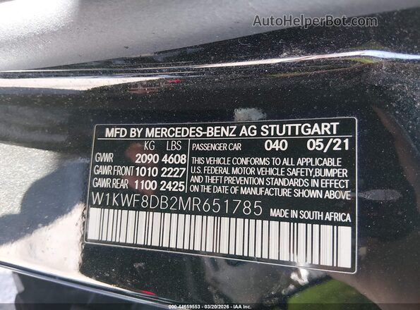 W1KWF8DB2MR651785 2021 MERCEDES-BENZ C-CLASS Black Շարժիչի բաժամունքի տեսք
