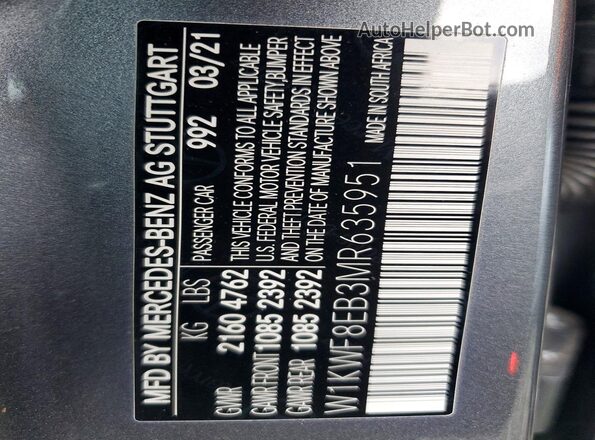 W1KWF8EB3MR635951 2021 MERCEDES-BENZ C Gray Widok komory silnika