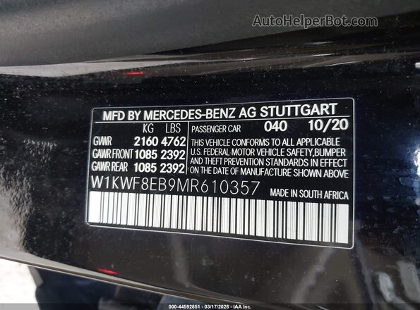 W1KWF8EB9MR610357 2021 MERCEDES-BENZ C-CLASS Black Շարժիչի բաժամունքի տեսք
