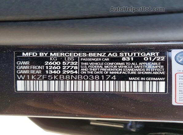 W1KZF5KB8NB038174 2022 MERCEDES-BENZ E Угольный Вид подкапотного пространства