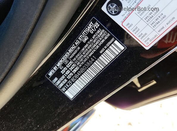W1KZF8DB4NB038641 2022 MERCEDES-BENZ E Черный Вид подкапотного пространства