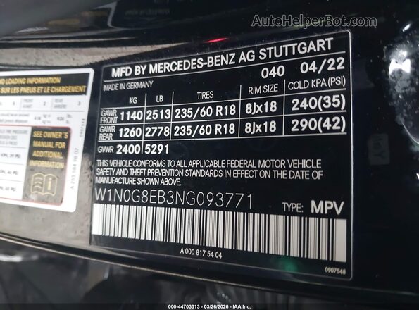W1N0G8EB3NG093771 2022 MERCEDES-BENZ GLC 300 Black Widok komory silnika