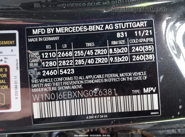 W1N0J6EBXNG026381 2022 MERCEDES-BENZ AMG GLC 43 Черный Вид подкапотного пространства