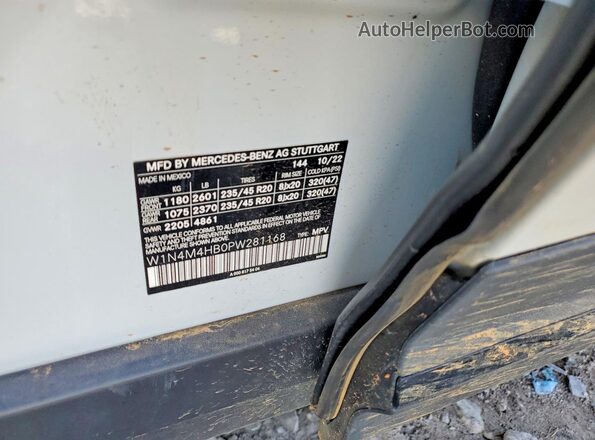 W1N4M4HB0PW281168 2023 MERCEDES-BENZ GLB-CLASS White Շարժիչի բաժամունքի տեսք