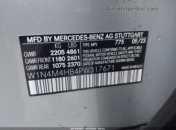 W1N4M4HB4PW317671 2023 MERCEDES-BENZ GLB-CLASS Серебряный Вид подкапотного пространства